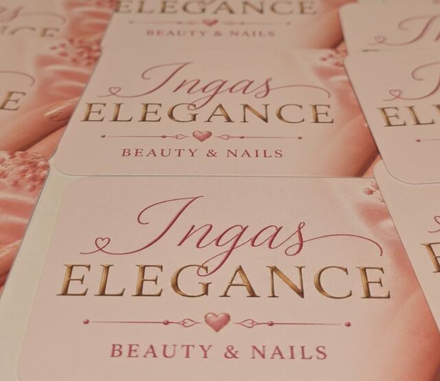 Visittkortet til Ingas Elegance, Beauty & Nails